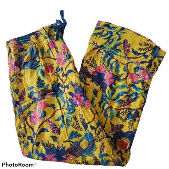 Anthropologie Other - Nathalie Lete Floral Pajama Pants Yellow Size L